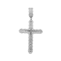 Iced-Out Channel Setting Cross Pendant (Silver) Popular Jewelry New York