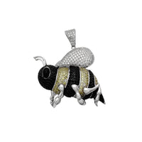 Iced-Out Colorful Bee Pendant (Silver) Popular Jewelry New York