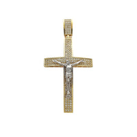 Iced-Out Convex Crucifix Pendant (14K) Popular Jewelry New York