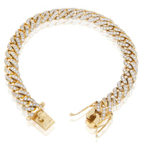 Iced-Out Cuban Anklet Bracelet (14K) Popular Jewelry New York
