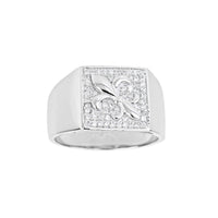 Iced-Out Fleur de Lis Men's Ring (Silver) Popular Jewelry New York