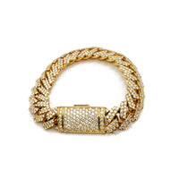 Iced-Out Pointy Cuban bracelet (14K).