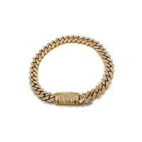 Iced-Out Pointy Cuban bracelet (14K).