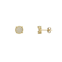 Iced-Out Round Stud Earrings (14K) Popular Jewelry New York
