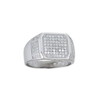 Iced-Out Square Men's Ring (Silver) Popular Jewelry New York
