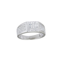 Iced-Out Square Men's Ring (Silver) Popular Jewelry New York