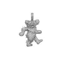 Iced-Out Teddy Bear Pendant (Silver) Popular Jewelry New York