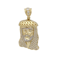 Iced-Out Cuban Crown Jesus Head Large Pendant (10K) Popular Jewelry New York