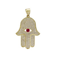 Iced-Out Hamsa Hand XL Pendant (14K) Popular Jewelry New York