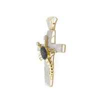 3D Iced-Out Scorpion Cross CZ Pendant (14K)