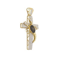 3D Iced-Out Scorpion Cross CZ Pendant (14K)