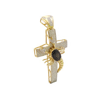 3D Iced-Out Scorpion Cross CZ Pendant (14K)