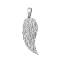 Iced-Out Wing Pendant (Silver) Popular Jewelry New York