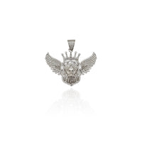 Iced-Out Winged King Lion Head CZ Pendant (Silver) New York Popular Jewelry