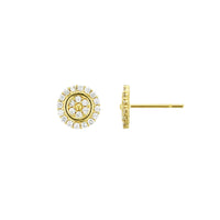 Icey Wheels CZ Stud Earrings (14K)