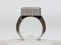 Iced-Out Pave Square Ring Silver - Lucky Diamond 恆福珠寶金行 New York City 169 Canal Street 10013 Jewelry store Playboi Charlie Chinatown @luckydiamondny 2124311180