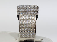 Iced-Out Pave Square Ring Silver - Lucky Diamond 恆福珠寶金行 New York City 169 Canal Street 10013 Jewelry store Playboi Charlie Chinatown @luckydiamondny 2124311180