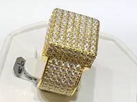 Iced-Out Pave Square Ring Silver - Lucky Diamond 恆福珠寶金行 New York City 169 Canal Street 10013 Jewelry store Playboi Charlie Chinatown @luckydiamondny 2124311180