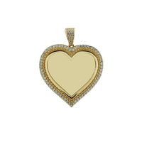 Diamond Milgrain Heart Memorial Picture Pendant (14K)