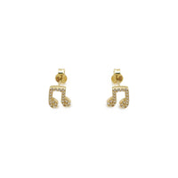 Icy Beam Music Notes Stud Earrings (14K) Popular Jewelry - New York