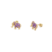 Icy Elephant Stud Earrings (14K)