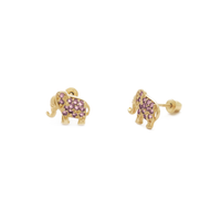 Icy Elephant Stud Earrings (14K)
