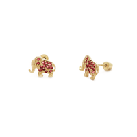 Icy Elephant Stud Earrings (14K)