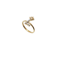 Initial Crown Letter L CZ Ring (14K)