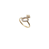 Initial Crown Letter O CZ Ring (14K)