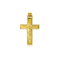 Yellow Gold Jesus Cross Pendant (14K)