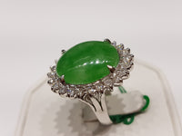 Jade and Diamond Lady's Cocktail Ring 18K - Lucky Diamond 恆福珠寶金行 New York City 169 Canal Street 10013 Jewelry store Playboi Charlie Chinatown @luckydiamondny 2124311180