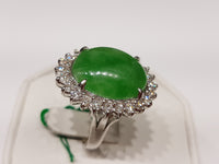 Jade and Diamond Lady's Cocktail Ring 18K - Lucky Diamond 恆福珠寶金行 New York City 169 Canal Street 10013 Jewelry store Playboi Charlie Chinatown @luckydiamondny 2124311180