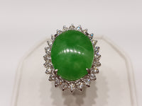 Jade and Diamond Lady's Cocktail Ring 18K - Lucky Diamond 恆福珠寶金行 New York City 169 Canal Street 10013 Jewelry store Playboi Charlie Chinatown @luckydiamondny 2124311180