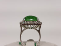 Jade and Diamond Lady's Cocktail Ring 18K - Lucky Diamond 恆福珠寶金行 New York City 169 Canal Street 10013 Jewelry store Playboi Charlie Chinatown @luckydiamondny 2124311180