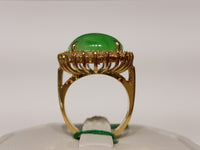Jade and Diamond Lady's Cocktail Ring 18K - Lucky Diamond 恆福珠寶金行 New York City 169 Canal Street 10013 Jewelry store Playboi Charlie Chinatown @luckydiamondny 2124311180