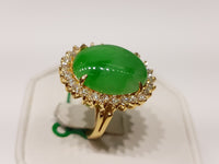 Jade and Diamond Lady's Cocktail Ring 18K - Lucky Diamond 恆福珠寶金行 New York City 169 Canal Street 10013 Jewelry store Playboi Charlie Chinatown @luckydiamondny 2124311180