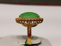 Jade and Diamond Lady's Cocktail Ring 18K - Lucky Diamond 恆福珠寶金行 New York City 169 Canal Street 10013 Jewelry store Playboi Charlie Chinatown @luckydiamondny 2124311180