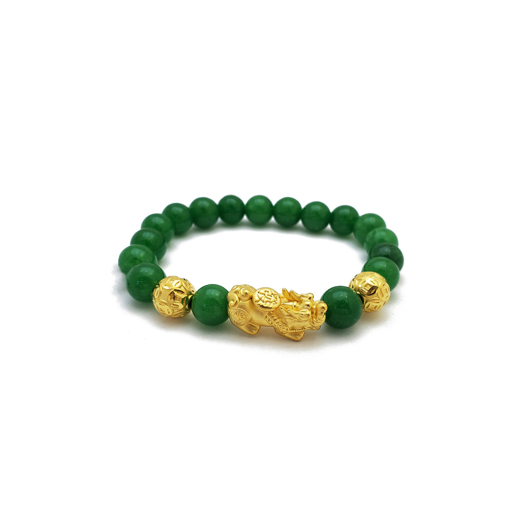 Jade Beaded Pixiu Bracelet (24K) – Populer J