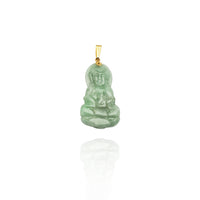 Jade One Hand Up Guan Yin Pendant (14K) New York Popular Jewlery