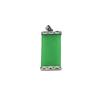 Jade Rectangle Tag Pendant (Silver)