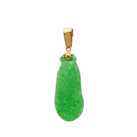 【惬意无忧】Green Jade Eggplant Pendant (14K)