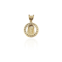 Jesus Head Round CZ Pendant (14K) New York Popular Jewelry