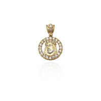 Jesus Head Round CZ Pendant (14K) New York Popular Jewelry