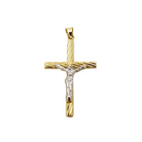 Oblique Rope Crucifix Cross Pendant (14K)