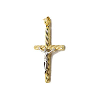 Oblique Rope Crucifix Cross Pendant (14K)