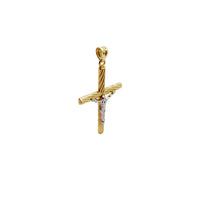 Oblique Rope Crucifix Cross Pendant (14K)