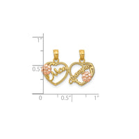 Miniature Mom & Daughter Hearts Partable Pendant (14K)