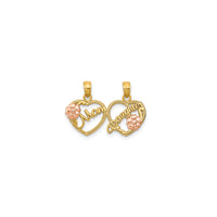Miniature Mom & Daughter Hearts Partable Pendant (14K)