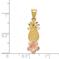 Two-Tone Pineapple & Sakura Flower Pendant (14K)