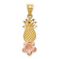 Two-Tone Pineapple & Sakura Flower Pendant (14K)